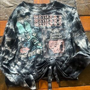 Beetlejuice long Sleeve Tee tie dyed Size Small